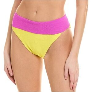 NWT- TEREZ Yellow and Pink Bougainvillea Swim High-Waisted Cheeky Bikini Bottom